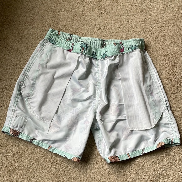 Maui and Sons Board Shorts Swim Trunks Retro Surf sz Large Pineapple Mint Green - Picture 4 of 7